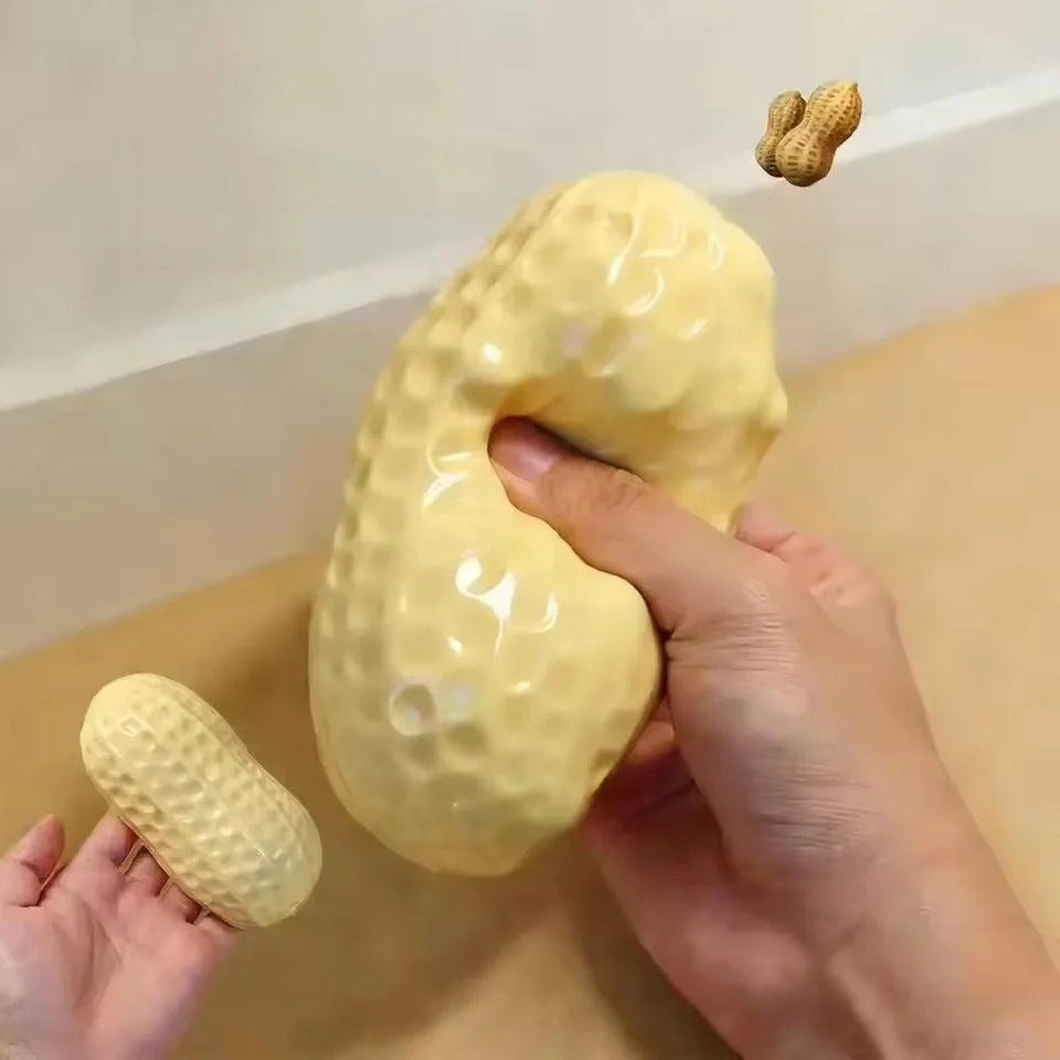 Crunchy Peanut Stress Ball Food-Shaped Squeeze Ball Squishy Toys ASMR Sensory Anti Stress Fidget Toys for Adults Christmas Gift Pi-Mart