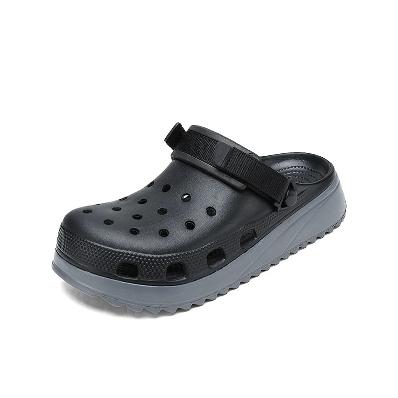 Casual Clogs Men 2026 New Trendy Summer Beach Sandals for Men Thick-bottom EVA Garden Shoes Closed-toe Fashion Slippers for Men Pi-Mart
