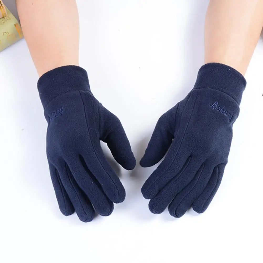 1 Pair Winter Polar Fleece Gloves Men Women Warm Outdoor Cycling Driving Gloves Windproof Non-Slip Soft Thickened Male Gloves Pi-Mart