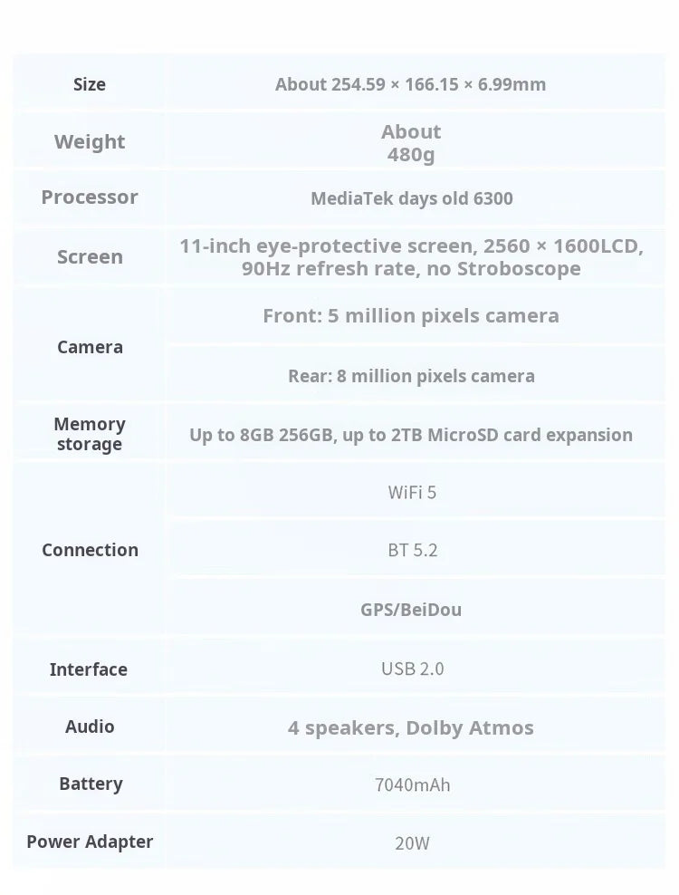 Lenovo Xiaoxin Tablet 11 (2025 Model) 11-inch Tablet PC, Student Tablet, 2-in-1 Pad, Official Genuine Product Pi-Mart