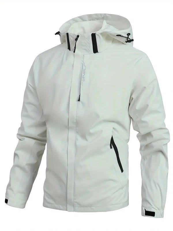 Men's Waterproof Rain Jacket Lightweight Outer Hooded Outdoor Raincoat Hiking Windproof Jacket Climbing Outdoor Jackets LadyShow.Store