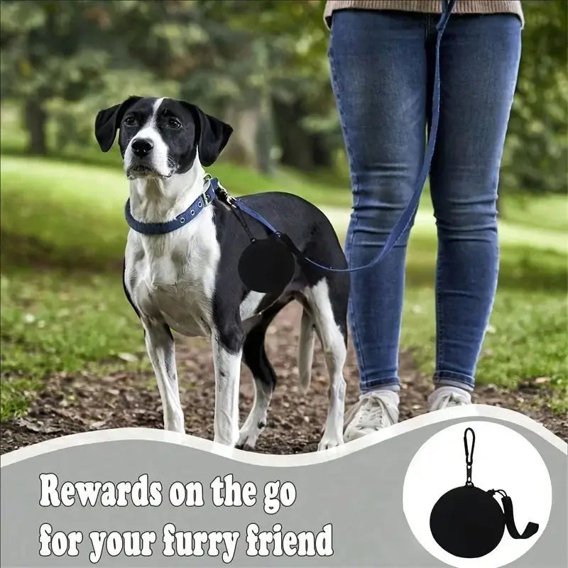 1Pc Silicone Pet Treat Pouch Portable Travel Training Bag Round Silicone Snack Bag for Dogs and Cats Pet Accessories Pi-Mart