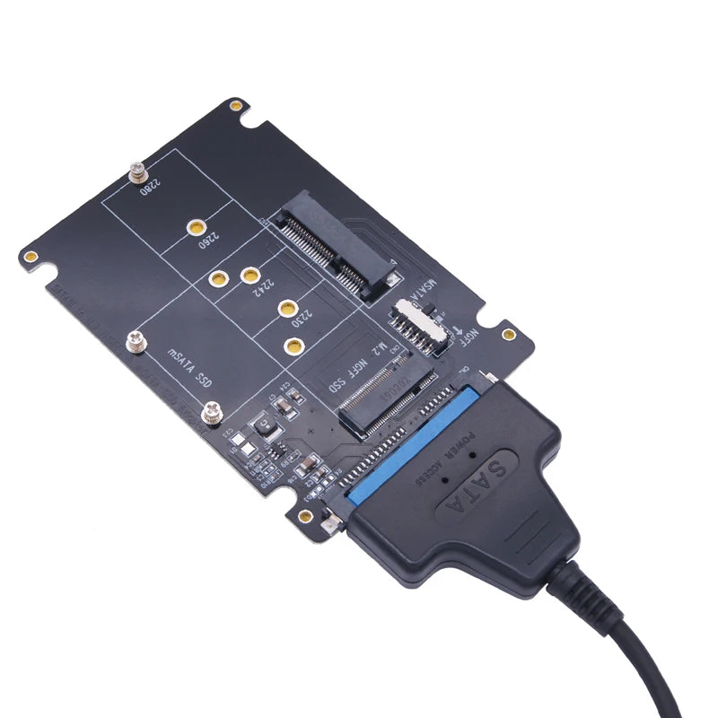 SSD Adapter M.2 NGFF or MSATA to SATA 3.0 Adapter USB 3.0 to 2.5 SATA Hard Disk 2 in 1 Converter Reader Card Cable for PC Laptop Pi-Mart