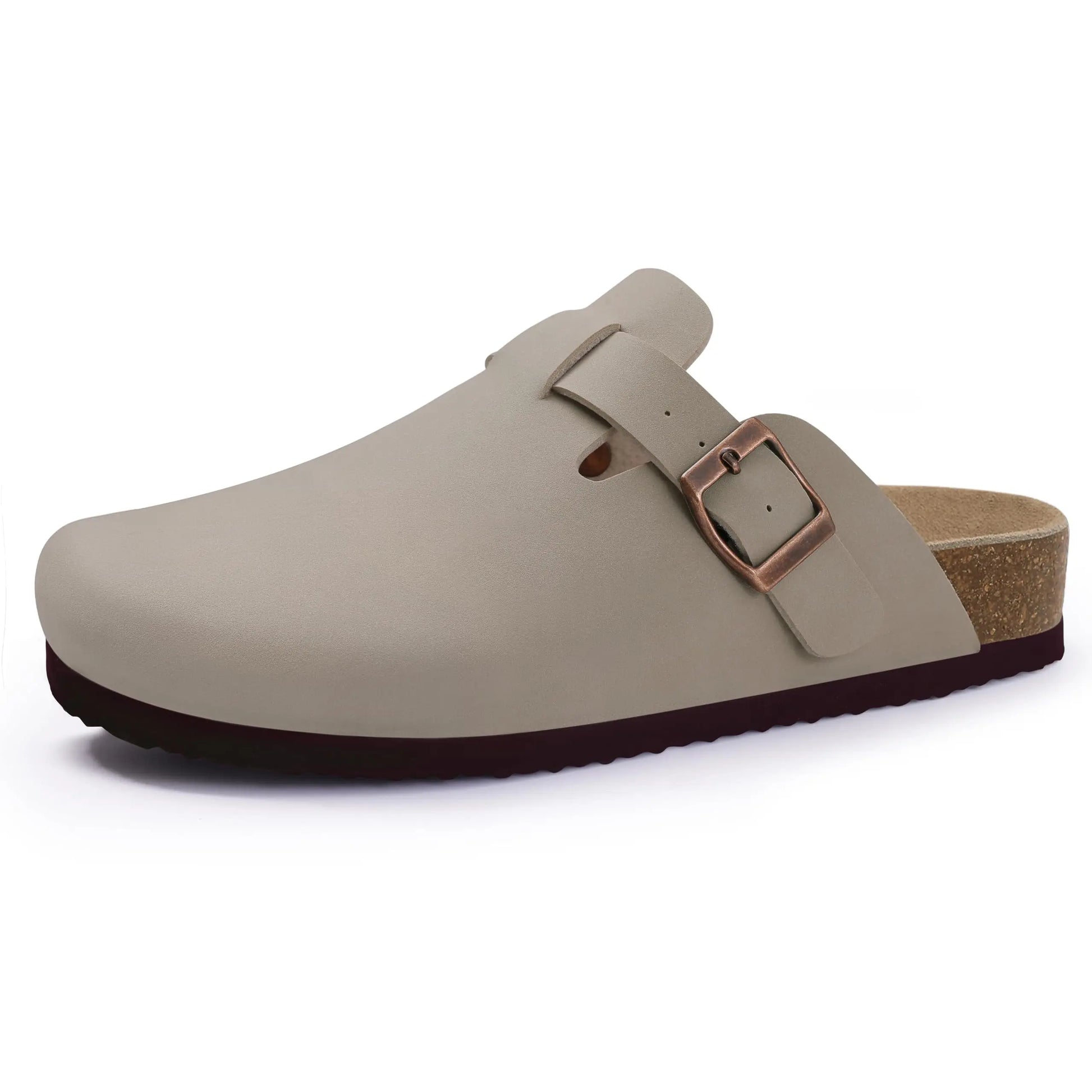 Comwarm Buckle Clogs For Women Men New Genuine Suede Clogs with Arch Support Soft Cork Footbed Mules Fashion Thick Beach Sandals Pi-Mart