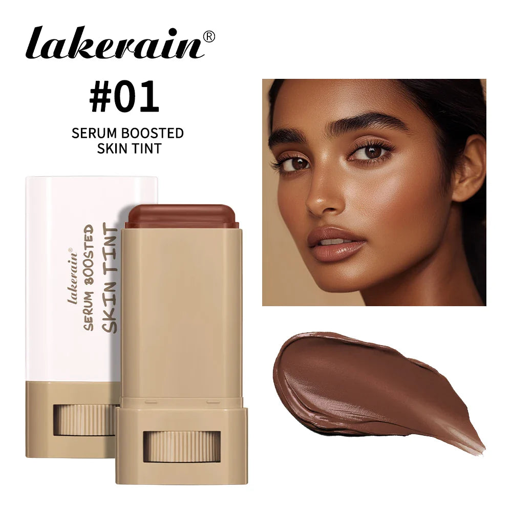 Skin Tint Foundation Stick Eraser Concealer Foundation Stick Serum Boosted Smooth Plumper Hight Coverage Travel Bronze Foundatio LadyShow.Store