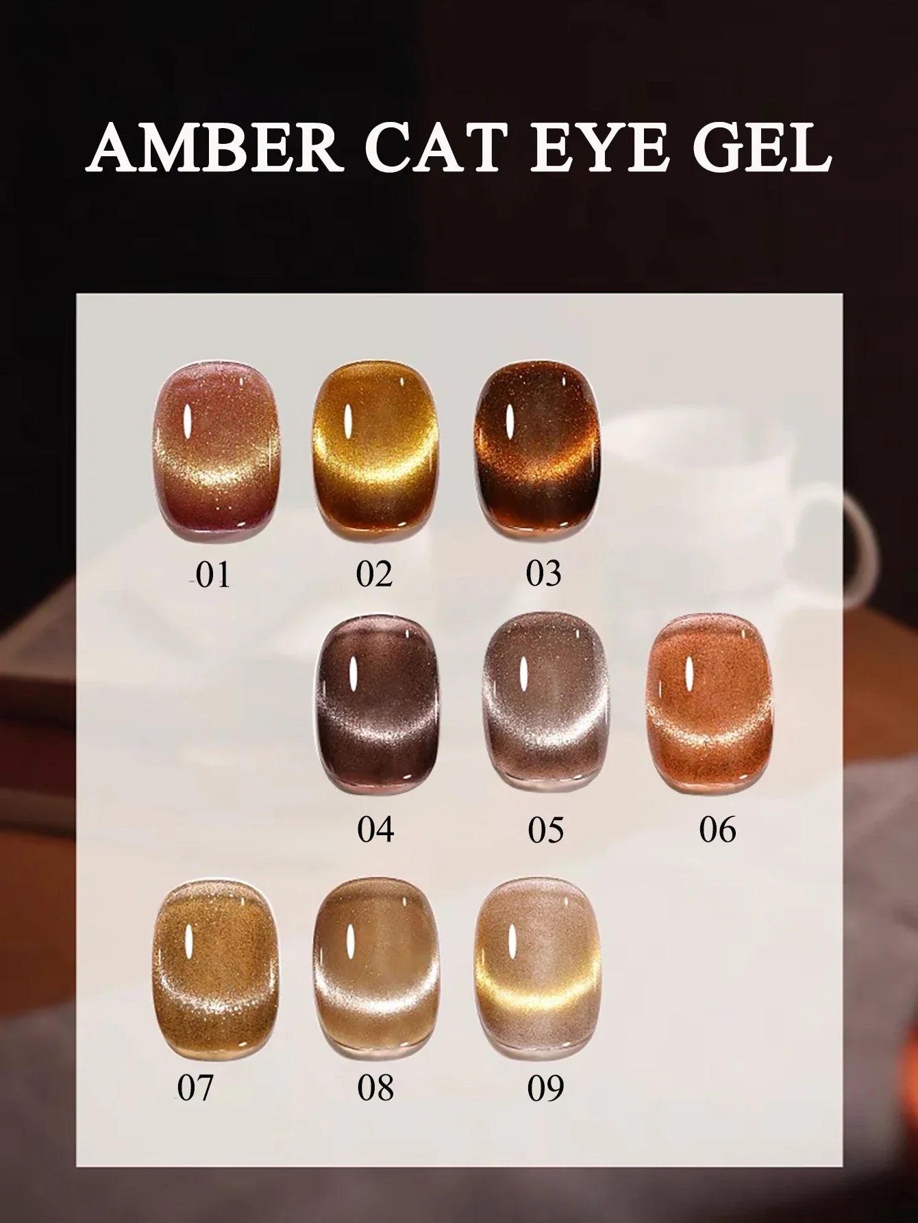 WS Black Glass Cat Magnetic Gel Nail Polish Punk Style Nail Art Manicure Varnis Semi Permanent Gel for Winter Nail Supplies Tri Light Beauty