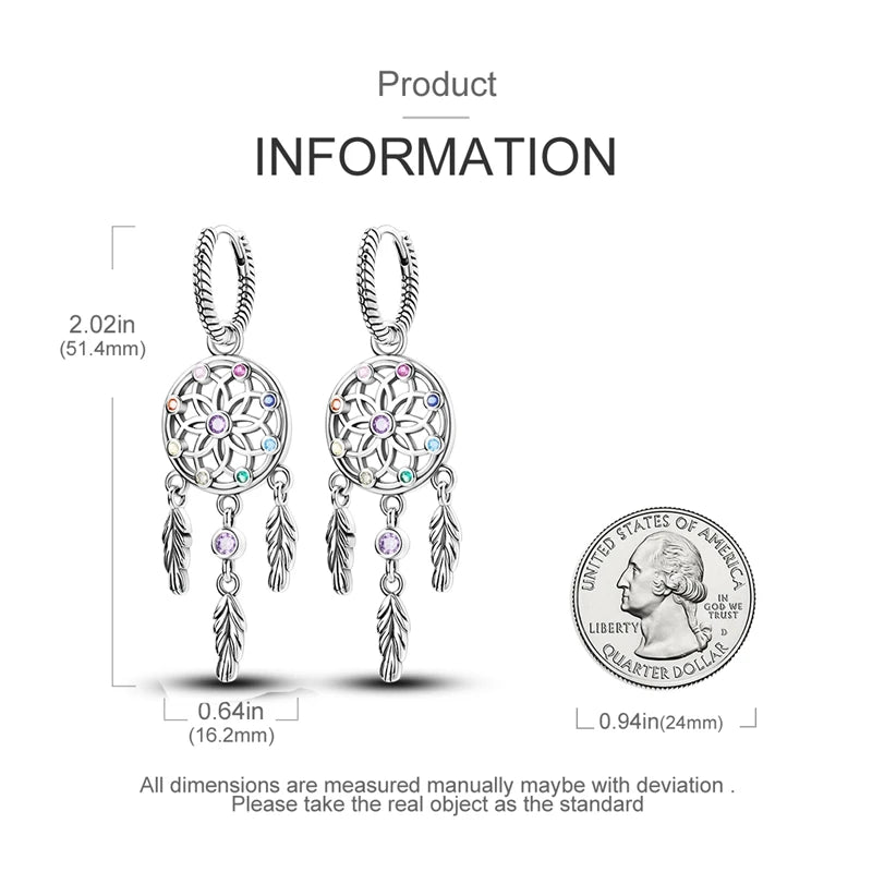 Genuine 925 Sterling Silver Love Feather Earrings Fit Original Charms Hoop For Women Girls Stud Earring Fine Jewelry Gifts Pi-Mart