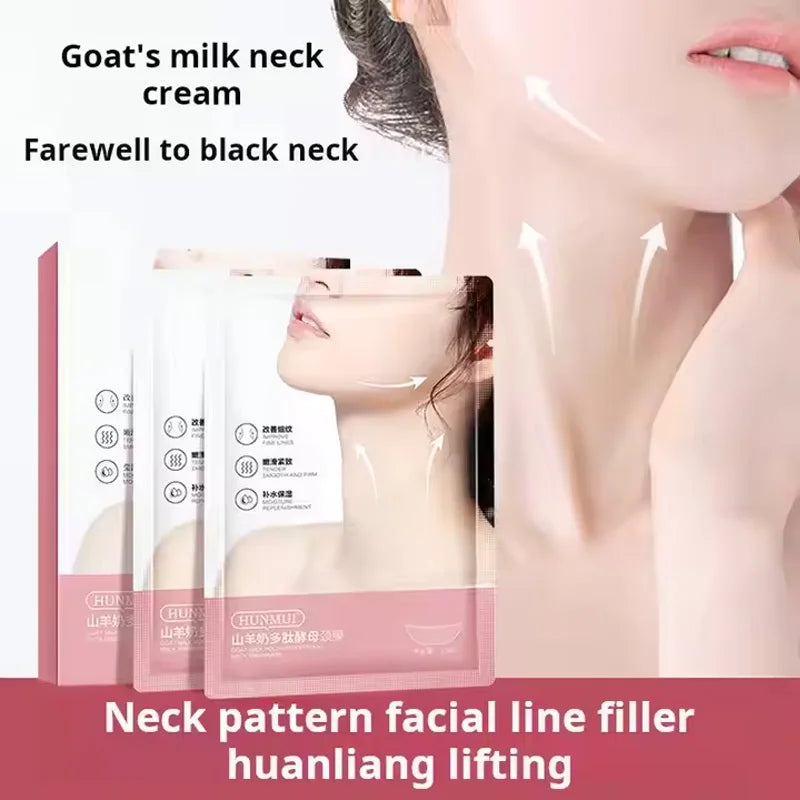 10pcs Goat Milk Neck Mask Collagen Firming Hydrating Crystal Neck Masks Skincare Nourishing Brightening Beauty Necks Skin Care Pi-Mart