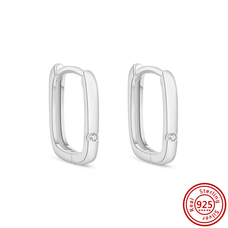 Hot Sale 925 Sterling Silver Heart Earrings Fit Original Charms Hoop Earrings For Women Girls Stud Earring Fine Jewelry Gifts Pi-Mart
