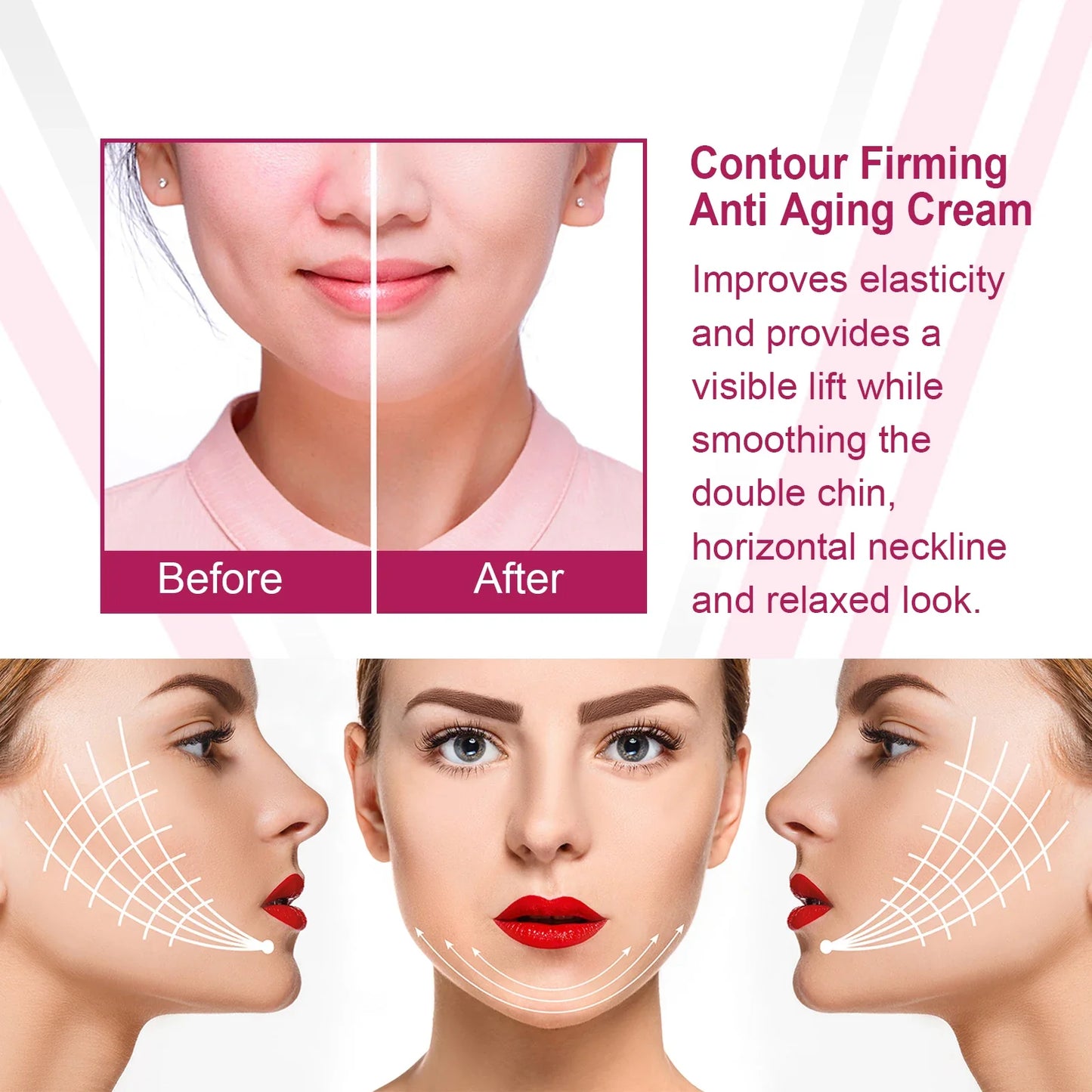V-Shape Face Slimming Cream Remove Double Chin Firming Lifting Face Line Fat Burning Anti Aging Beauty Massage Care Products Tri Light Beauty