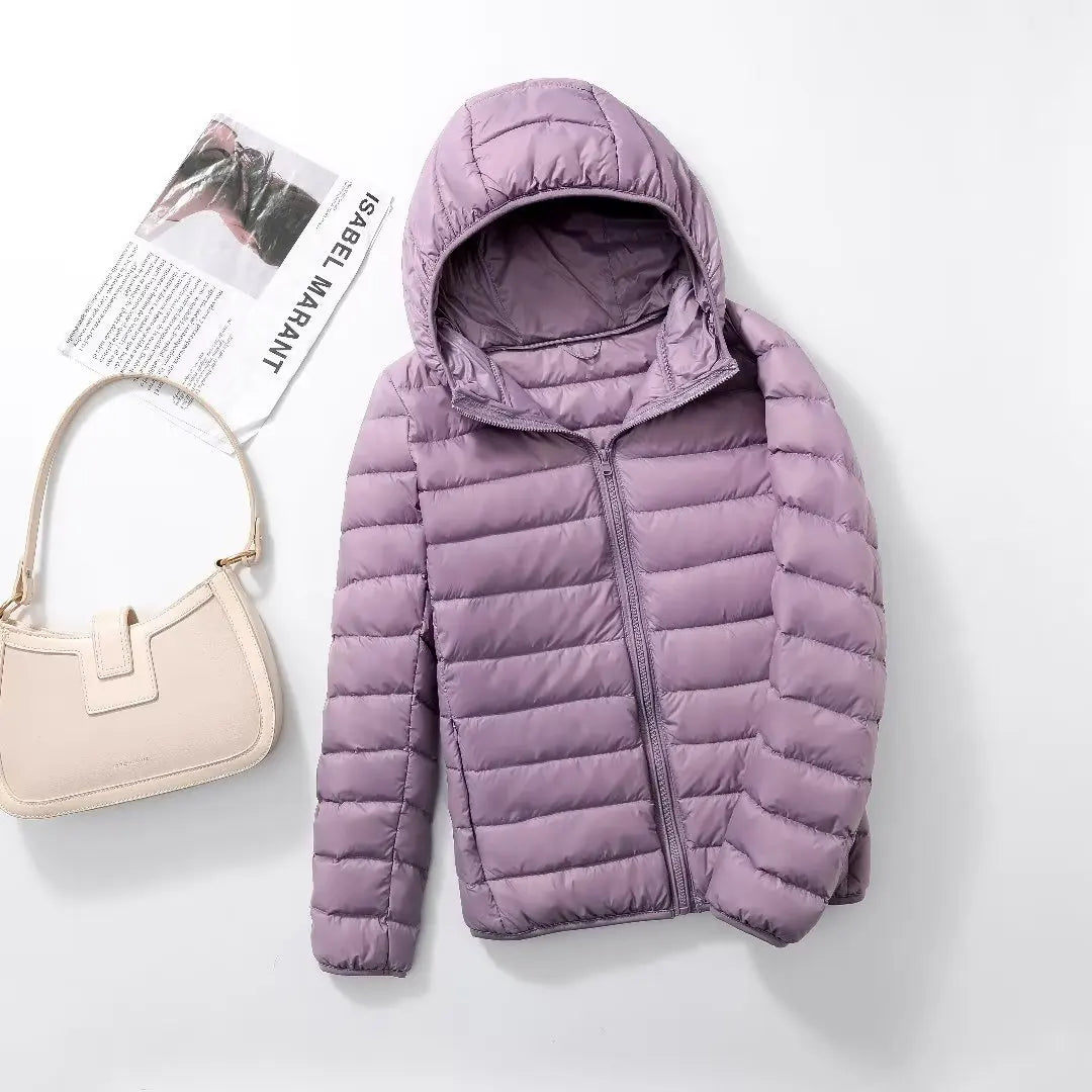 Women Puffer Jacket 15 Colors Plus Size 5XL 6XL 7XL 2025 New Spring Autumn Female Ultra Lightweight Packable Hooded Down Coats LadyShow.Store