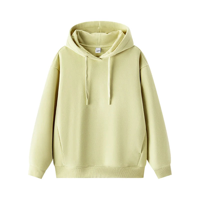 Semir Hoodie Women Fleece Lined Thermal Antibacterial Loose Fit Solid Color 2025 New Winter Casual Pullover LadyShow.Store