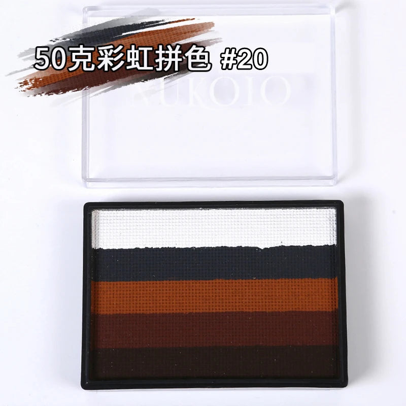 50g Facial and Body Paint Palette,Non-Toxic Rainbow Water-Soluble Body Paint for Rainbow Festival,Cosplay,Party,Art,Stage Makeup Pi-Mart
