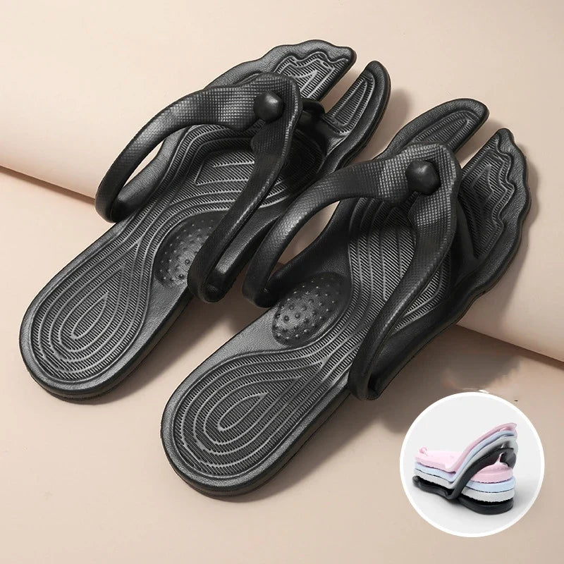 New Summer Folding Flip-Flops Business Trips Travel Portable Lightweight EVA Slippers Soft Bottom Beach Couple Slide Sandals LadyShow.Store