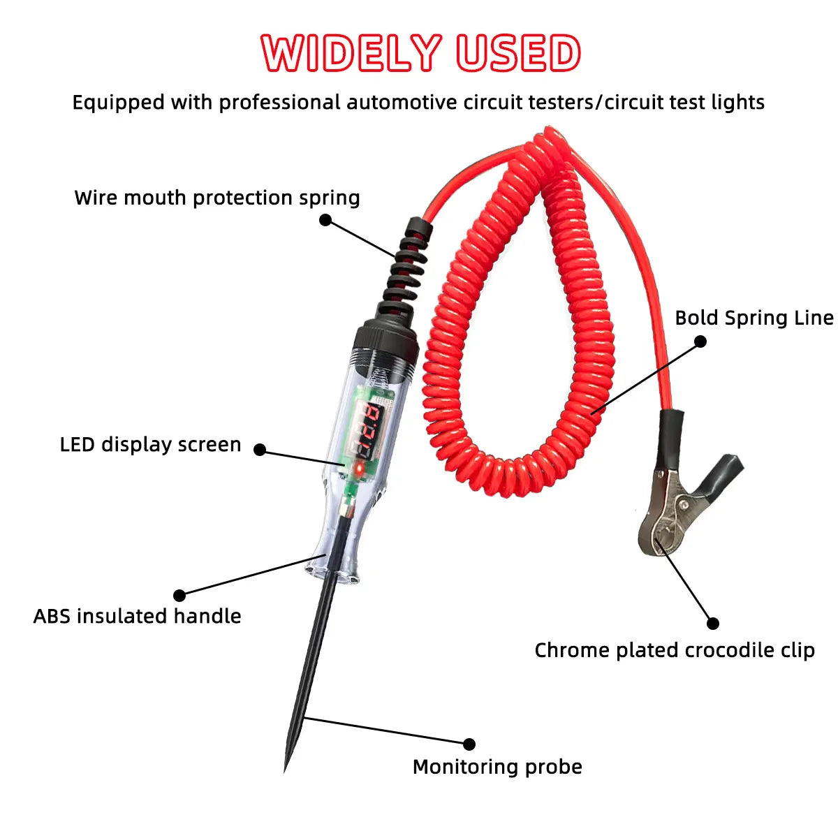 Car Truck Voltage Circuit Tester Auto Car Diagnostic Probe Test Pen Light Bulb Electric Measuring Pen Repair Tools 6V 12V 24V Pi-Mart