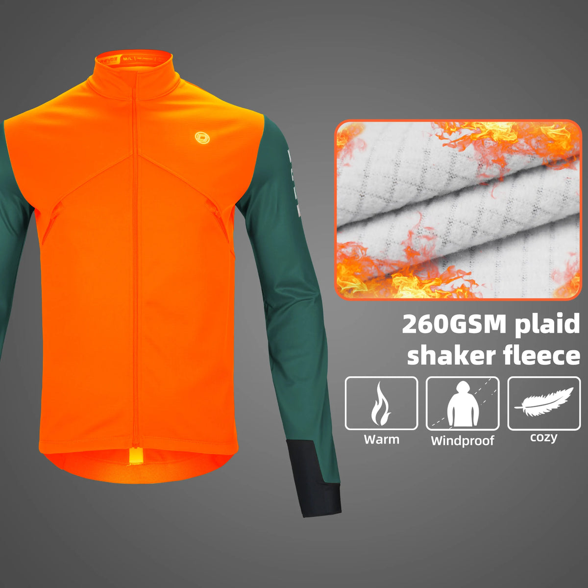 DAREVIE Cycling Men's Jacket Windproof Fleece Pro Cycling Jackets Long Sleeve Warm Soft Brushed Pro Breathable Bicycle Clothing Pi-Mart