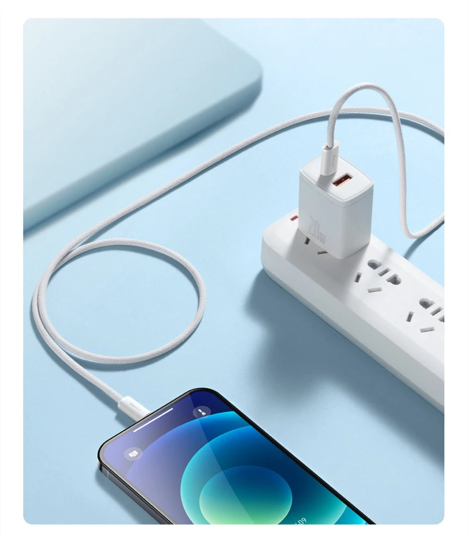 Baseus USB C Cable For IPhone 14 13 12 11 Pro Max Xs Plus 20W 30W Fast Charging Cable Type C Data Wire For ipad Macbook Pi-Mart