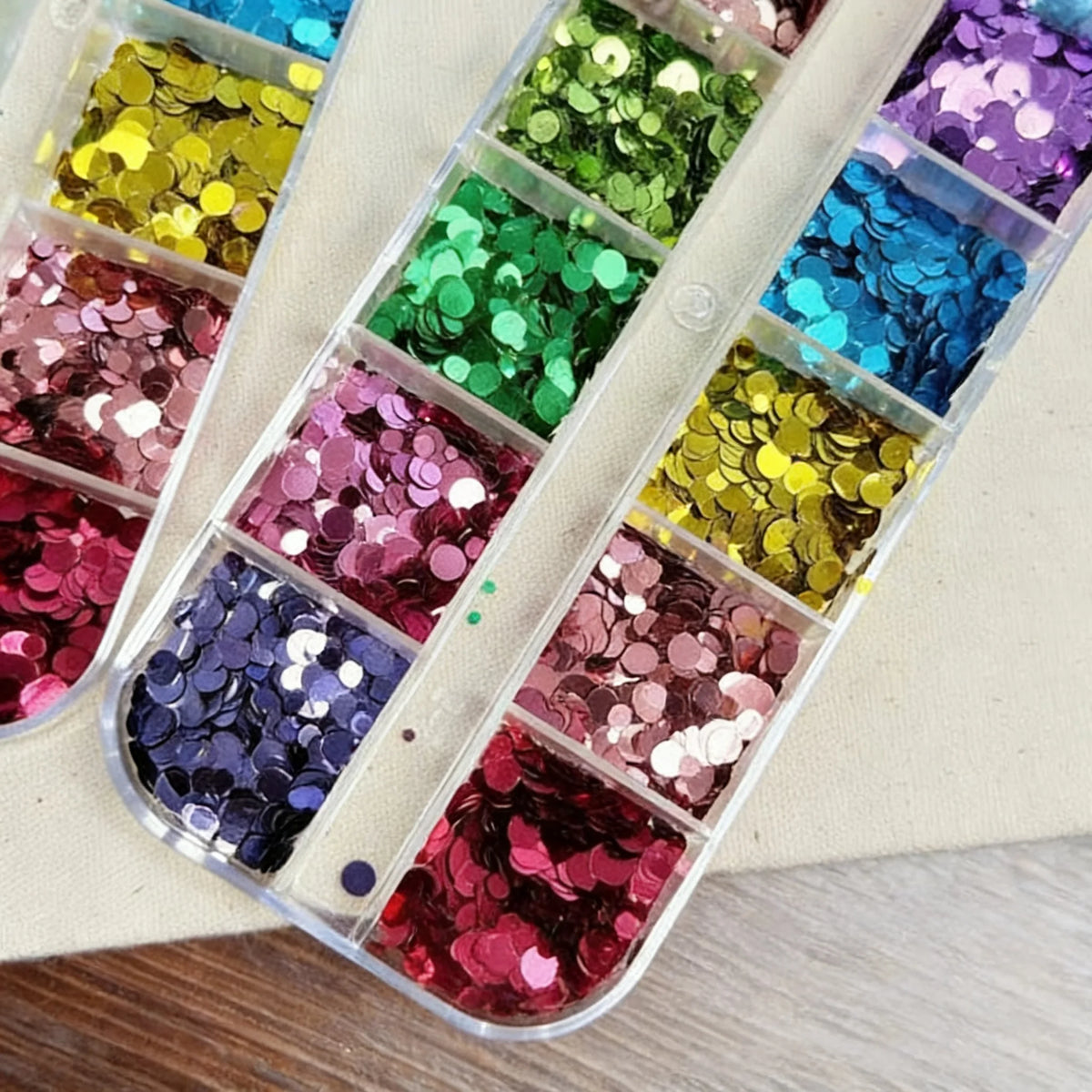3D Spliced Flower Polka Dot Nail Art Sequins 12 Grids Retro 1-3mm Round Nail Glitter Sparkling Flakes Nail Charms Manicure Decro Pi-Mart