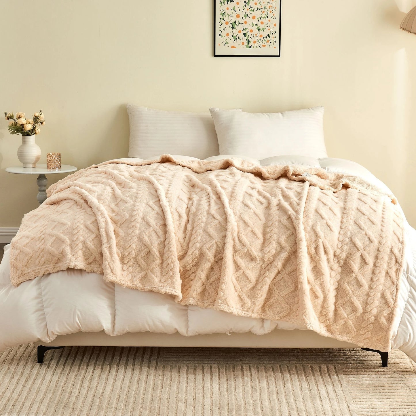 1pc Luxurious Fleece Blanket - Ultra-Soft 3D Plush Dense Weave, For Christmas , All-Season Cozy Flannel Throw Best Price In  EU Pi-Mart
