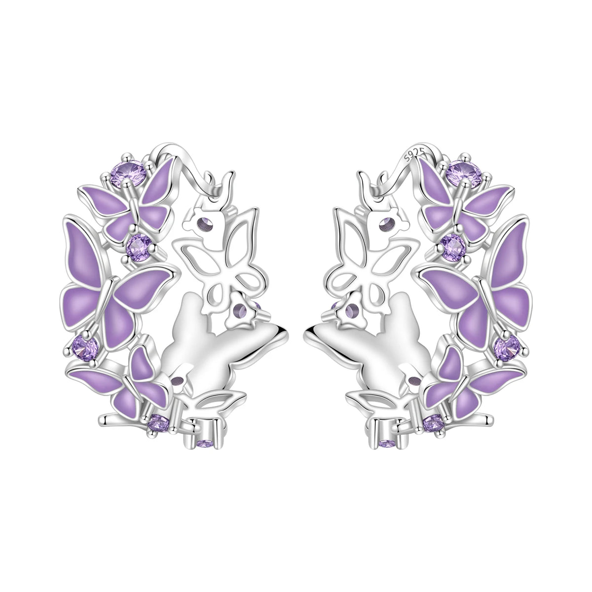 925 Sterling Silver Cute Lazy Cat Animal Pet Earrings Jewelry Hoop Earrings For Women Jewelry Birthday Party Fine Gifts Pi-Mart