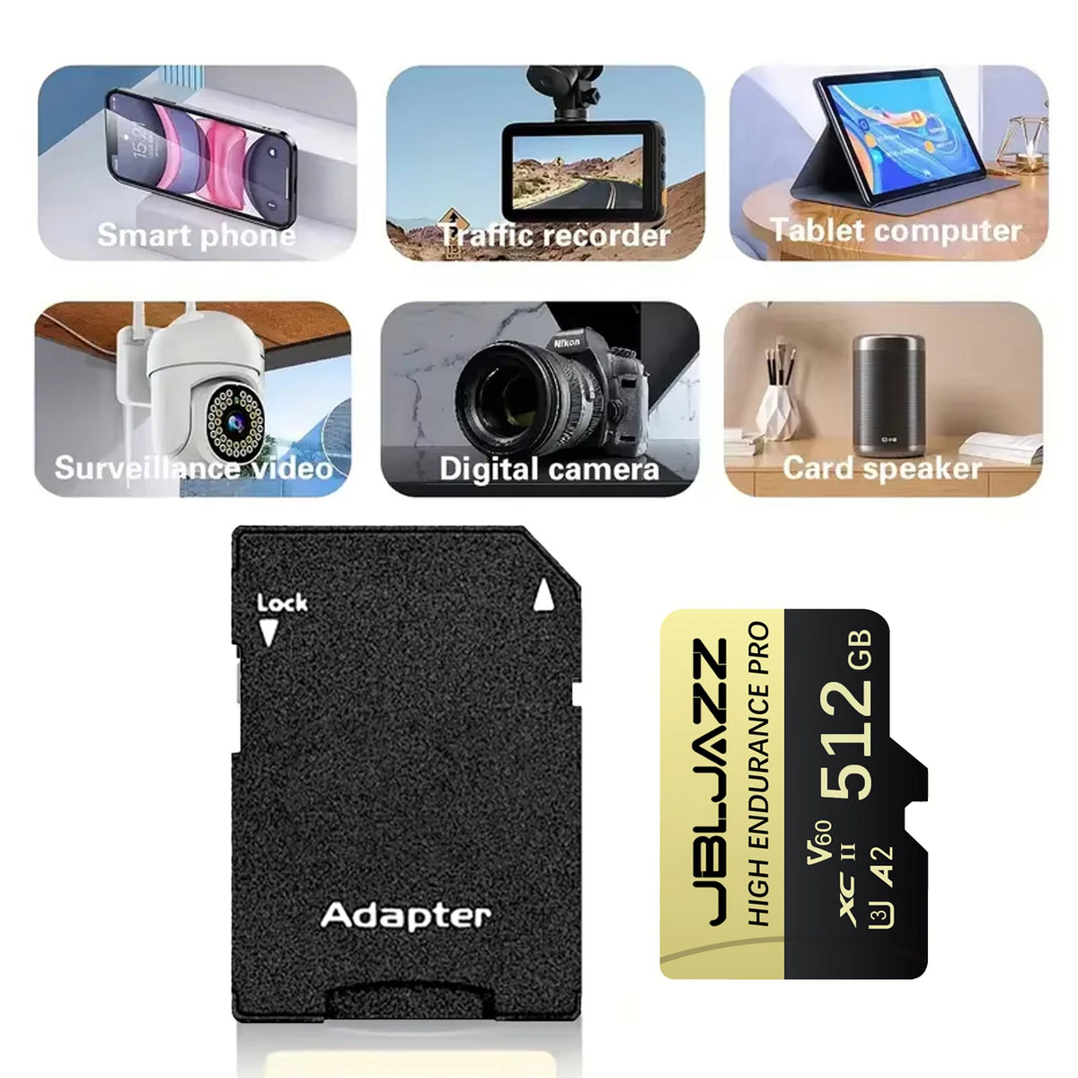 Micro SD Card High Speed Cartao De Memoria 128GB U3 V60 TF Flash Cards 64GB 256GB 512GB SD Memory Card For Phone Camera Drone Pi-Mart