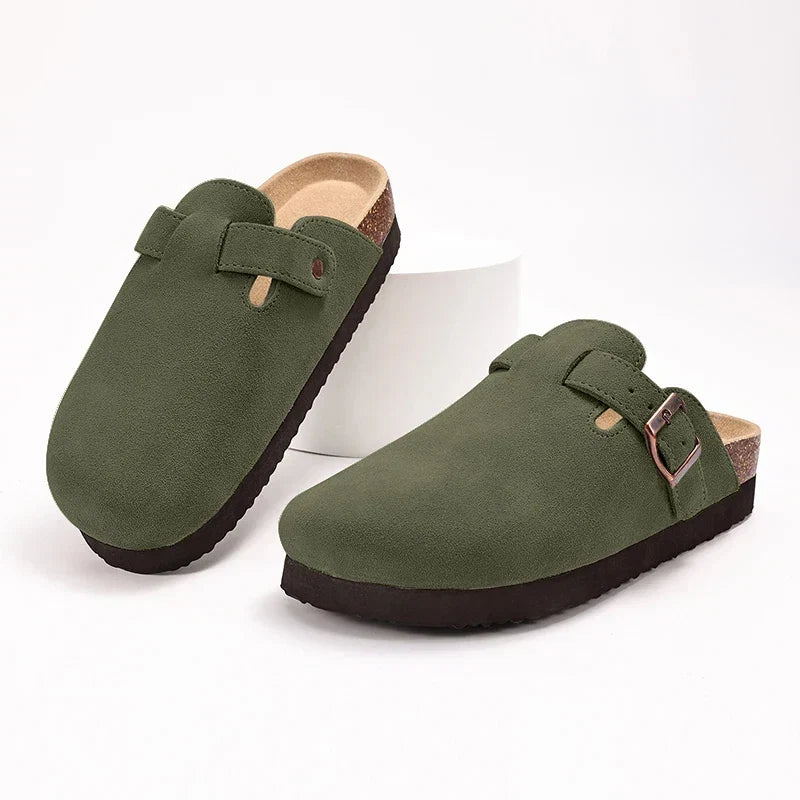Litfun New Women Clogs For Women Fashion Cork Suede Mules Slipper Classic Cork Antislip For Outdoor Slippers With Arch Support LadyShow.Store