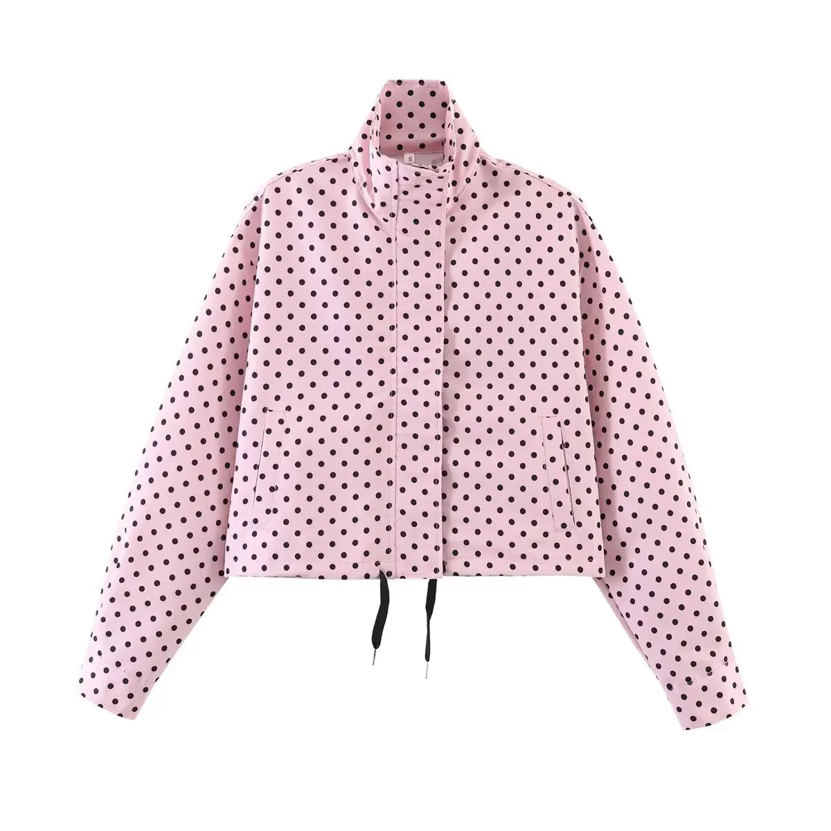 Polka Dot Print Short Coats Women's High Street Long Sleeve Jackets for Women 2026 Elegant Office Ladies Casual Outerwear LadyShow.Store