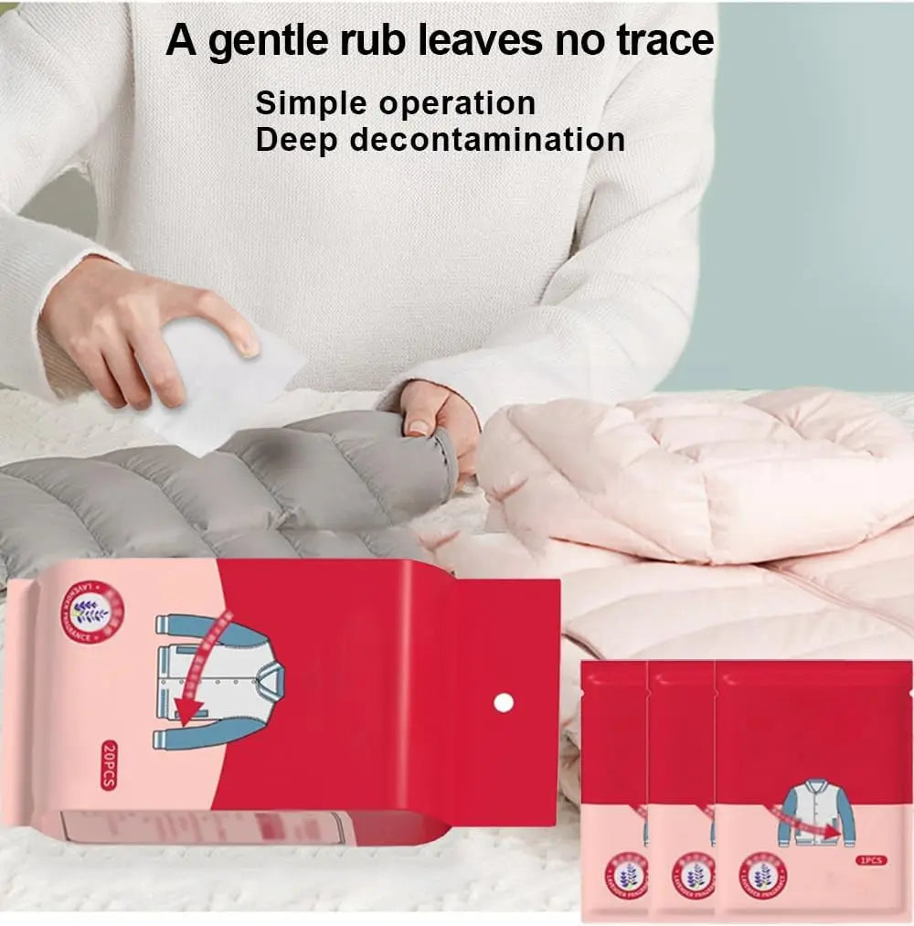 Disposable Clothing Stain Removal Wet Wipes Multi Functional Non Washing For Down Cotton Leather Jacket Stain Removing Wet Wipes LadyShow.Store
