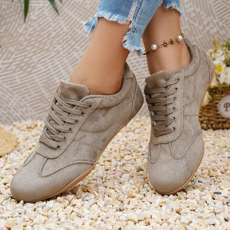 Women's Casual Flat-soled Non-slip Wear-resistant Sport Shoes Spring Autumn Round-toe Soft and Comfortable Women Single Shoes Pi-Mart