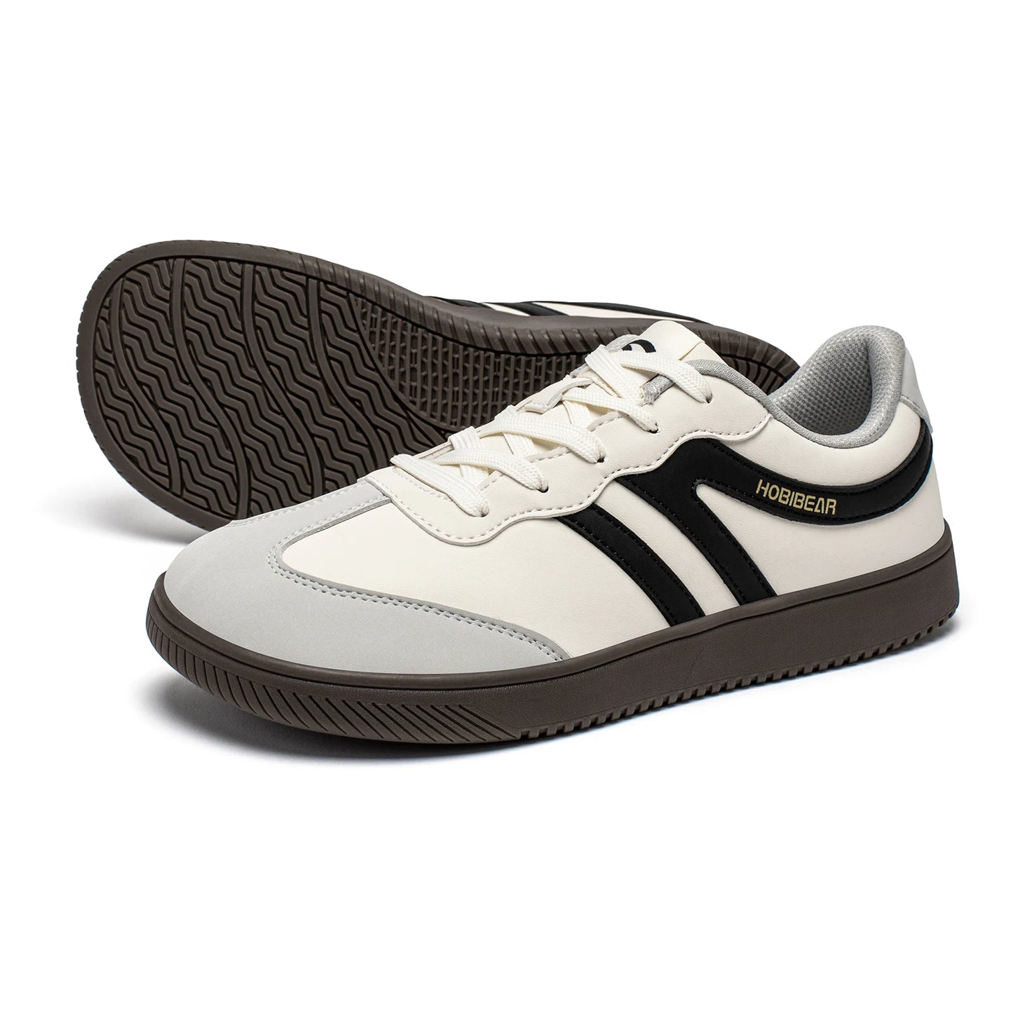 HOBIBEAR Unisex Wide Toe Shoes Artificial Leather Sneakers Casual Lace Up Retro Fashion Shoes for Women Men Pi-Mart
