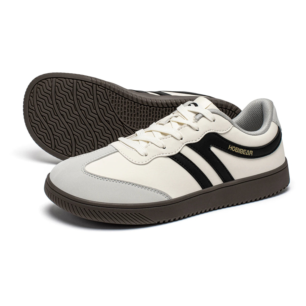 HOBIBEAR Unisex Wide Toe Shoes Artificial Leather Sneakers Casual Lace Up Retro Fashion Shoes for Women Men Pi-Mart