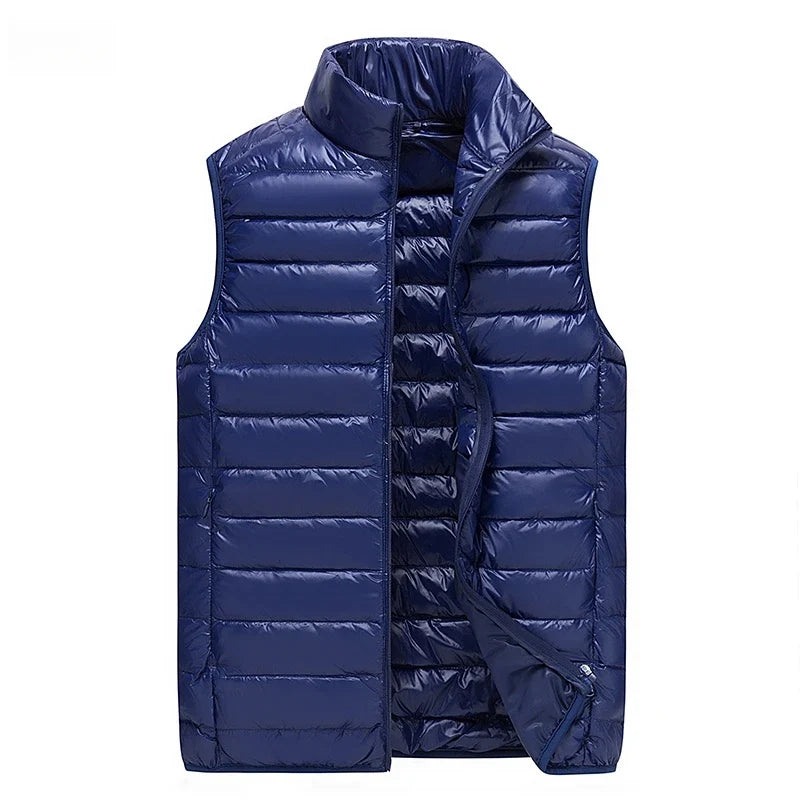 UETEEY 2026 Winter Sleeveless Puffer Vest Jacket Men Packable White Duck Down Waistcoat Lightweight Waterproof Casual Man Coat LadyShow.Store