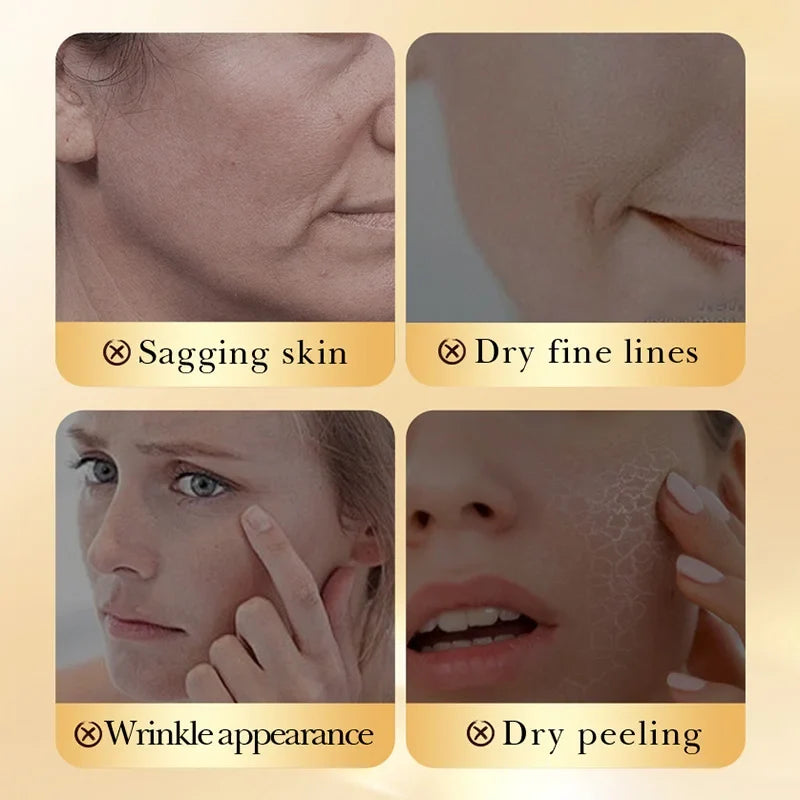SADOER 24k Golden Collagen Facial Masks Anti Wrinkle Firming Moisturizing Anti-Aging Face Mask Beauty Facial Skin Care Products Tri Light Beauty