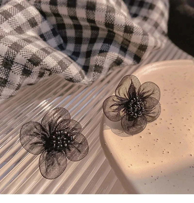New Fashion Sweet Design Spring/Summer Blue Pink Enamel Flower Light Luxury High End Earrings Party Gifts for Women Jewelry Pi-Mart