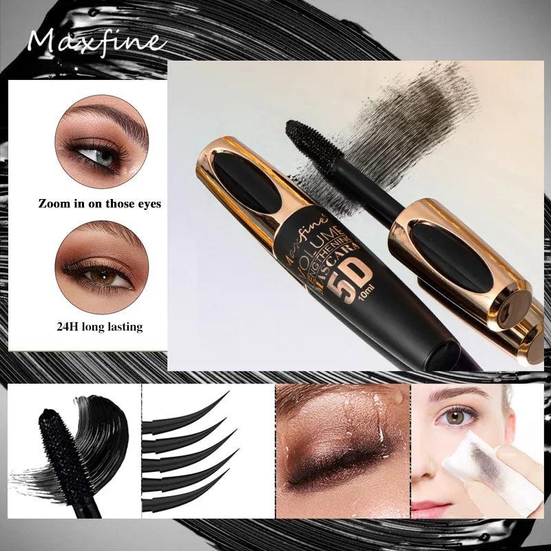 5D Silk Mascara with Big Eyes, Strong and Lasting Black Content and Length, Waterproof and Non-caking, and Prolonged Mascara. LadyShow.Store