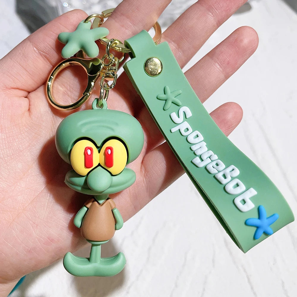 Anime Spongebob Squarepants Keychain Patrick Star Krabs Gary Sandy Kawaii Toys keychain Christmas gift bag Birthday Gift For Kid Pi-Mart