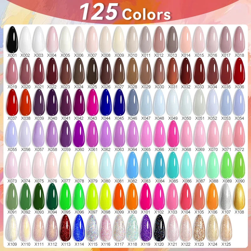 LILYCUTE 6Pcs/set 7ml Coffee Series Gel Nail Polish Kit 125 Colors Manicure Semi Permanent Soak Off UV Nail Art Gel Varnish Tri Light Beauty