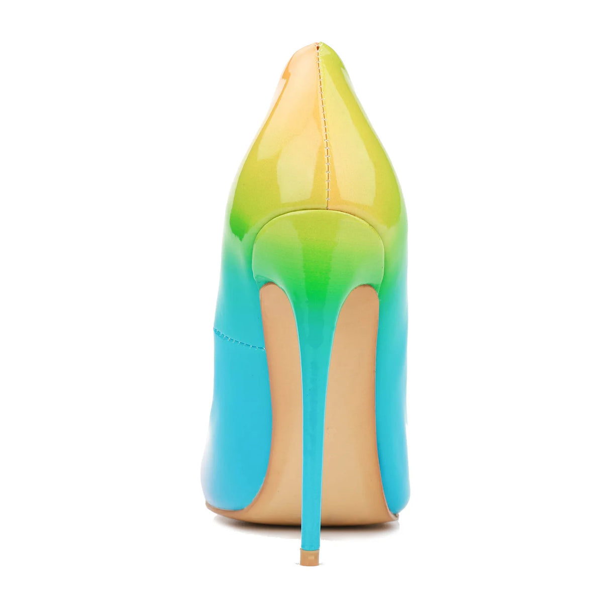 Brand Women High Heels 8-12CM Fashion Iridescent Pointed Toe Single Shoes Woman Thin Heel Summer Glossy Colorful Leather Pumps Pi-Mart