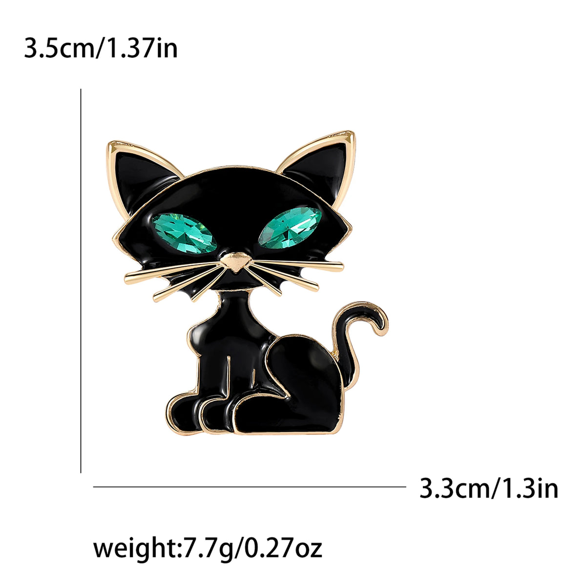 Classic Rhinestone Cat Brooches for Women Unisex Enamel Animal Pins Banquet Party Backpack Gifts Jewelry Accessories Pi-Mart