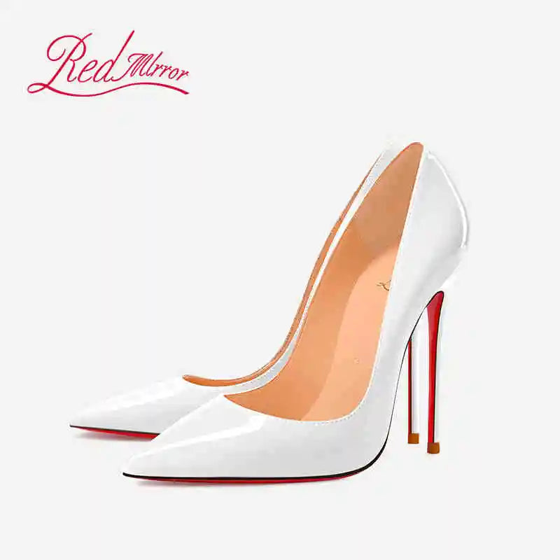 Women Heels Naked Color Women's Elegant High Heel Luxury Black Shoes Woman 2026 Red Shiny Bottoms Pointed Toe Party Ladies Women Pi-Mart