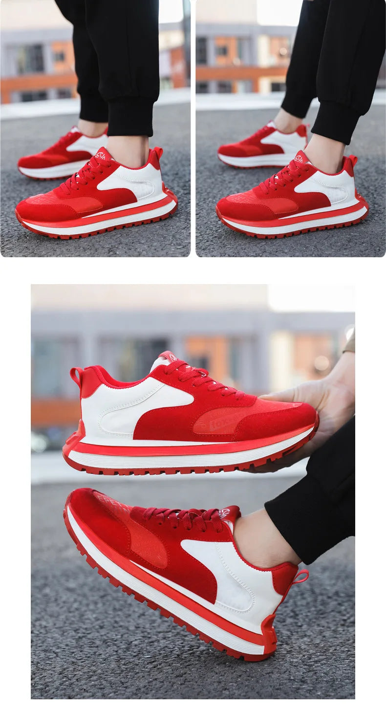 Men Shoes 2025 Spring Autumn New Fashion Comfortable Height Increase Casual Running Shoes Breathable Non Slip Platform Sneakers Pi-Mart
