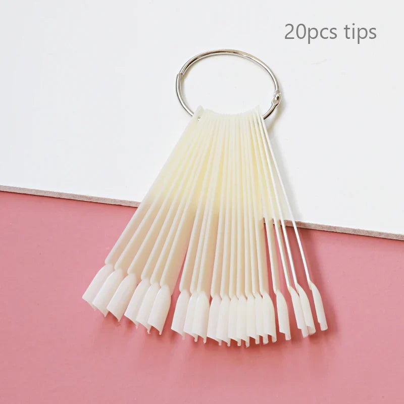 80/50/20pcs Nail Display Sticks Nail Swatch False Nail Tips Nail Gel Polish Practice Clear Display Board for Nail Art Tools Tri Light Beauty