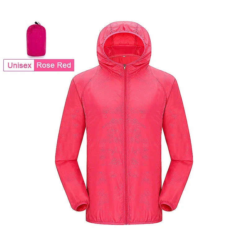 JNLN Men Women Hiking Jacket Unisex Waterproof Quick Dry Camping Windbreaker Outdoor Trekking Climbing Rain Coat Anti UV Clothes LadyShow.Store
