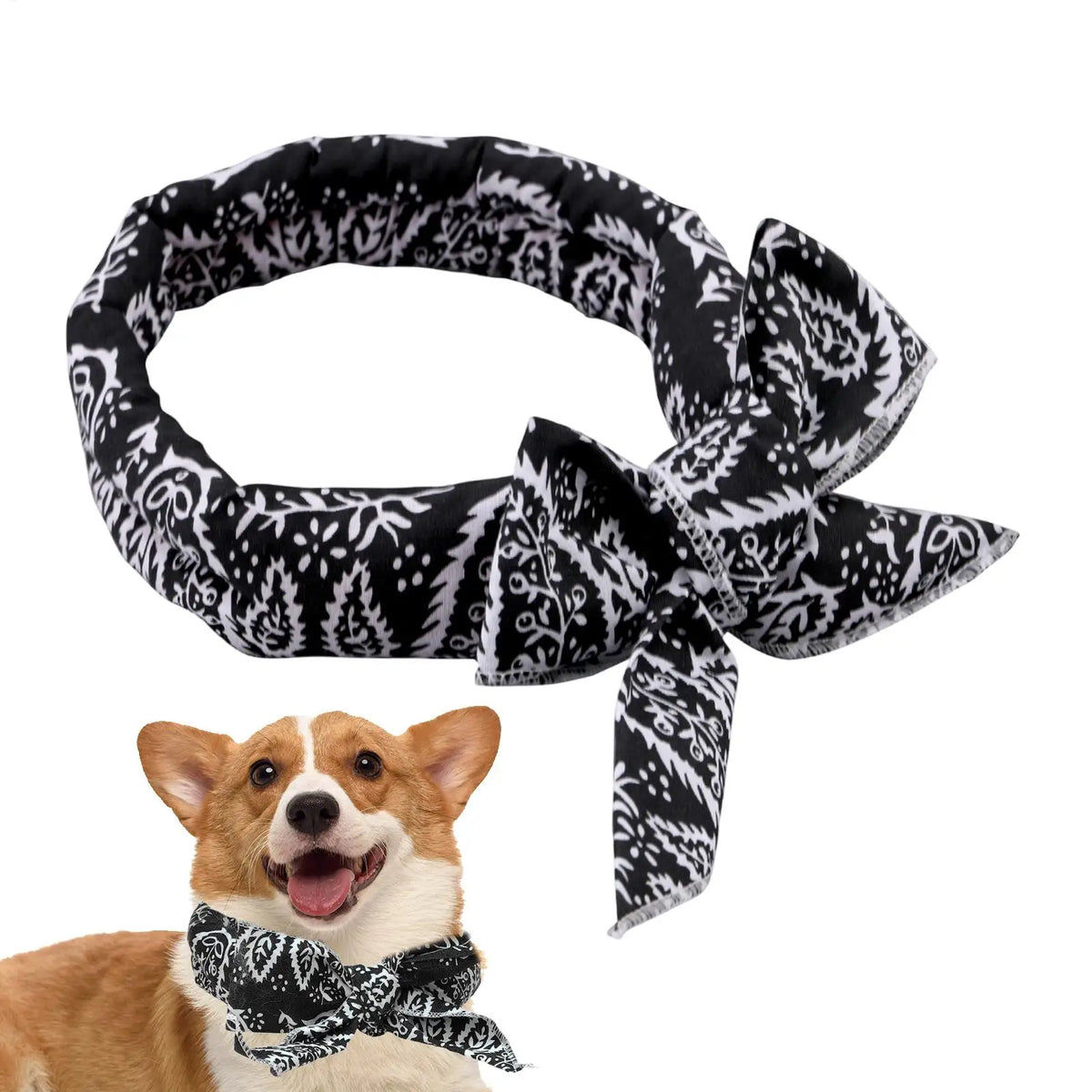 Pet Cooling Scarf Cute Dog Cooling Bandana Adjustable Fast Cooling Cat Cooling Ice Scarf Reusable Cat Collar Pet supplies Pi-Mart