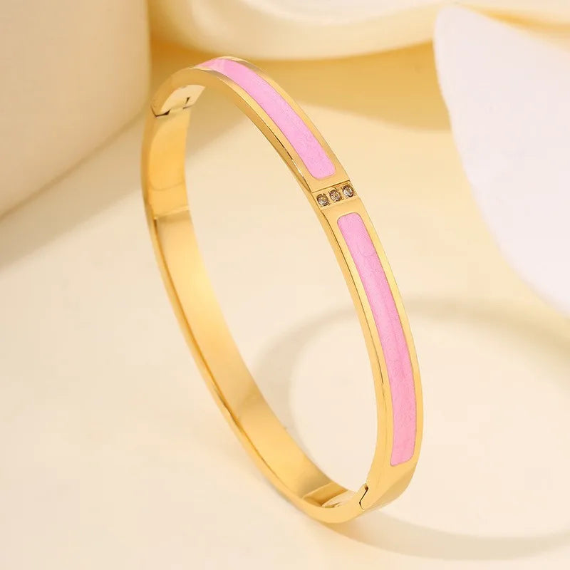 ZAKOL 5/1pcs Sparkling Zirconia Inlaid Stainless Steel Bracelet Set for Women Stackable Bangles Fashion Non Fading Jewelry Gift Pi-Mart