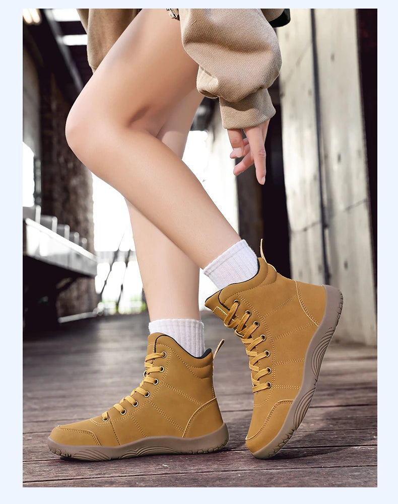 2026 New Unisex Sports Shoes Lightweight And Non Slip Walking Shoes Comfortable High Top Solid Color High-Quality Hiking Shoes Pi-Mart