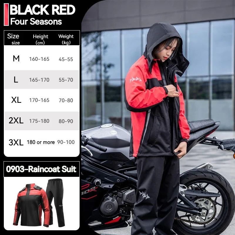 SULAITE Motorcycle Raincoat Suits Men Waterproof Rain Gear Rain Jacket Reflective Work Rain Coats Lightweight Hiking Rainsuit LadyShow.Store