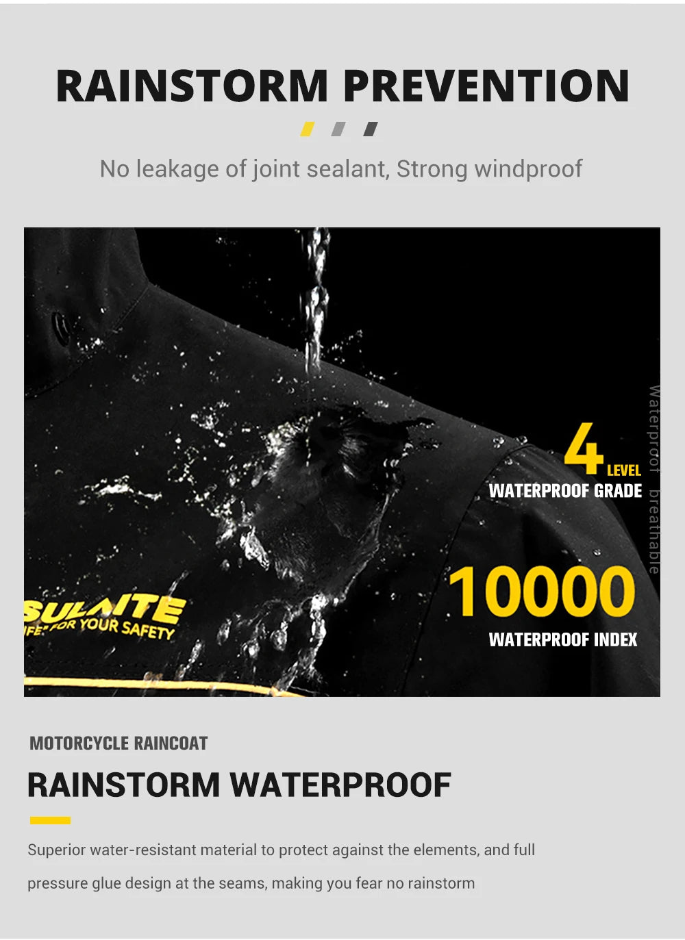 Motorcycle Raincoat Suit Rainstorm Prevention Jacket Pants Camping Hiking Fishing Raincoat Moto Raincoat Motorcyclist Rider Rain Pi-Mart