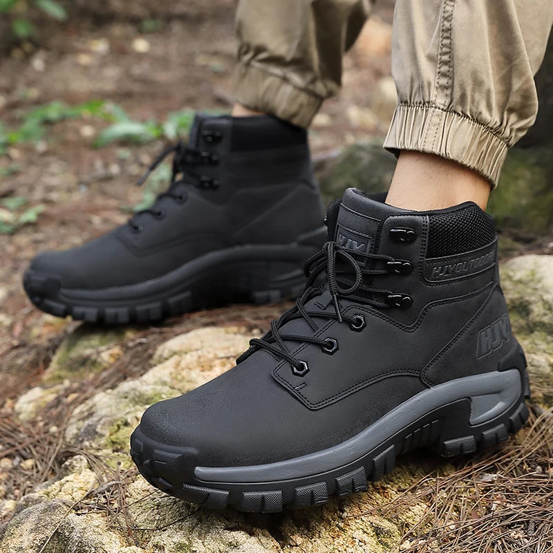 New Men's Boots Fashion Outdoor Boots Breathable Hiking Boots Autumn Shoes Sneakers Lightweight Non-slip Men Desert Ankle Boots Pi-Mart