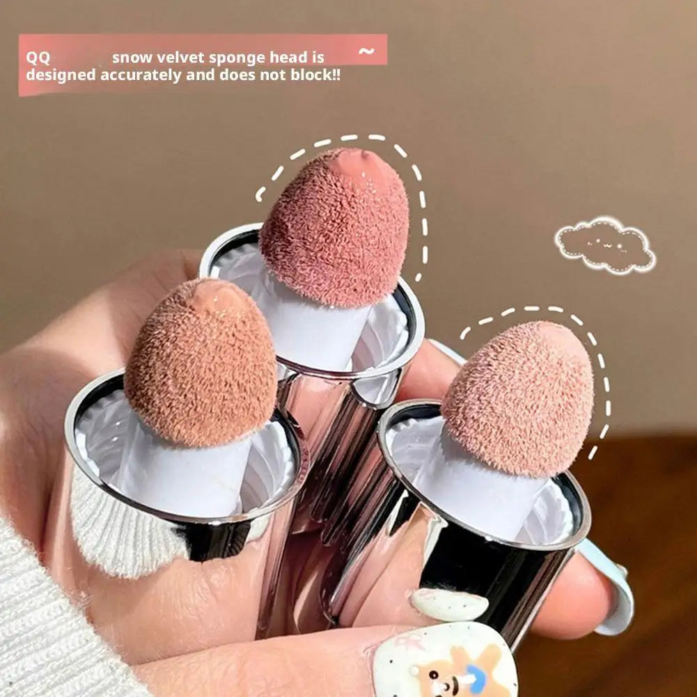 4 Colors Moisturizing Sponge Head Blusher Liquid Blush Stick Cheek Lip Milk Highlighter Natural Pink Rouge Matte Brighten Makeup Tri Light Beauty